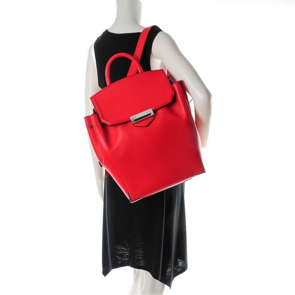 NWT Alexander Wang Prisma Red Leather Backpack Adult size large - Picture 1 of 13